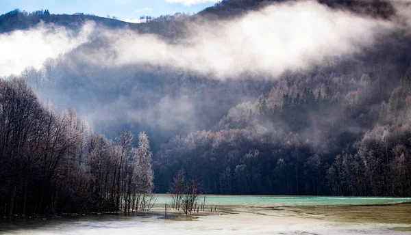 Paesaggio Inquinamento Idrico Uno Sfruttamento Miniera Rame Residui Chimici Hanno — Foto Stock