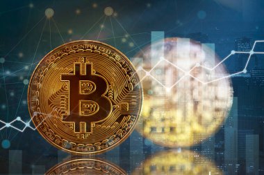 Altın Bitcoin Kripto para birimi. Yeni Sanal Para Konsepti.