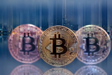 Altın Bitcoin Kripto para birimi. Yeni Sanal Para Konsepti.