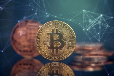 Altın Bitcoin Kripto para birimi. Yeni Sanal Para Konsepti.