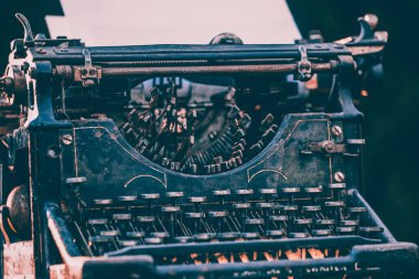 Antika daktilo. Vintage Daktilo Makinesi Kapatma Fotoğrafı.