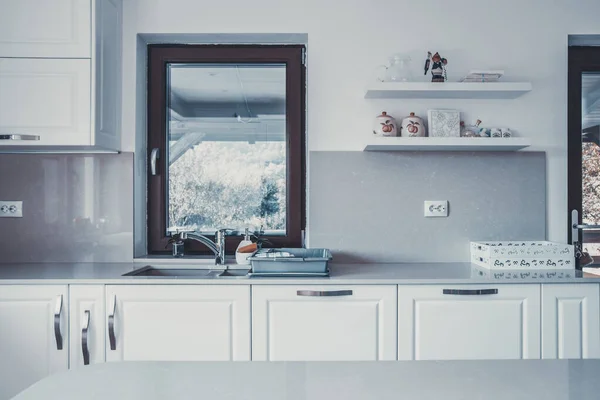 Modern Contemporary Kitchen Room Interior — Stock Photo, Image