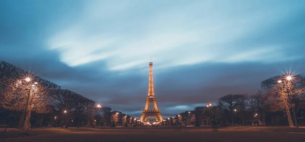 Panorama Des Toits Paris Avec Tour Eiffel Crépuscule Paris France — Photo