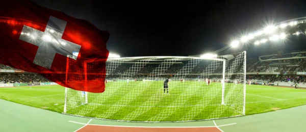 Soccer Stadium Flag Switzerland — Stock Photo, Image