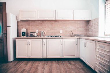 Rustik mutfak içi - yakın çekim fotoğraf.