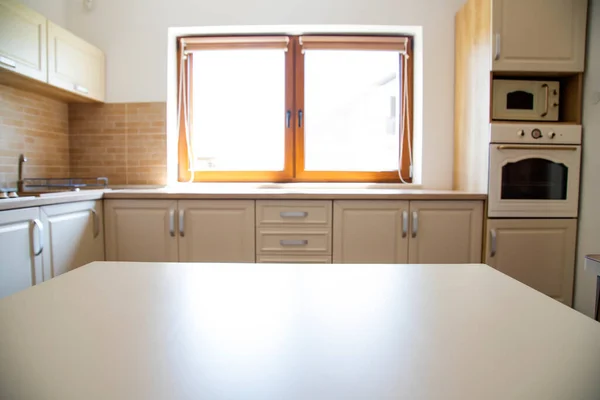Θολή Κουζίνα Εσωτερικό Και Λευκό Χώρο Γραφείου Αρχική Φόντο — Φωτογραφία Αρχείου