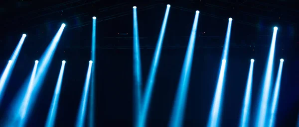 Banner Luzes Coloridas Palco Fumaça Concerto Cena Teatral — Fotografia de Stock