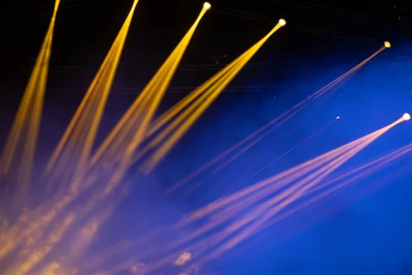 Stage Light Colored Spotlights Smoke Concert Theatre Scene — Stock Photo, Image