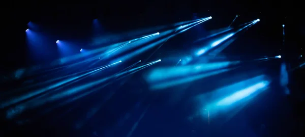 Renkli Sahne Işıkları Duman Pankartı Konser Tiyatro Sahnesi — Stok fotoğraf