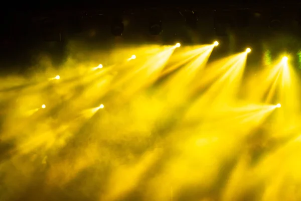 Bühnenlicht Mit Farbigen Scheinwerfern Und Rauch Konzert Und Theaterszene — Stockfoto