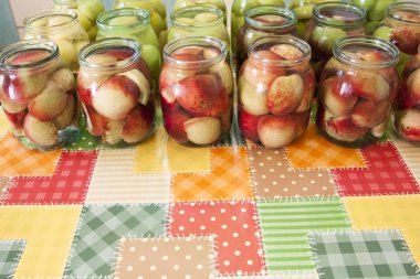 ev yapımı şeftali kavanoz korur