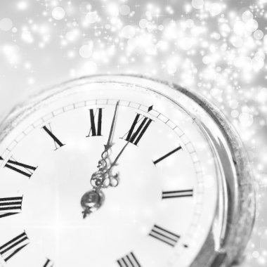 Eski saat ve tatil ışıklar