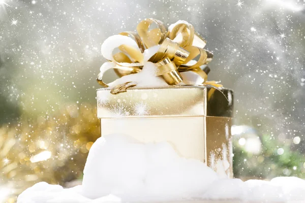 Jul bakgrund med nuvarande box — Stockfoto