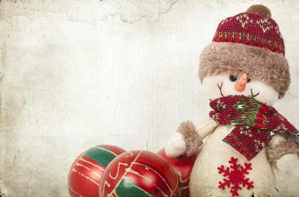 Christmas decorations with snowman — Stock Photo, Image