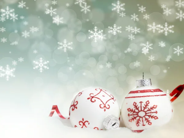 Christmas background with red decorations — Stock Photo, Image