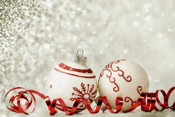 Christmas background with red decorations — Stock Photo, Image