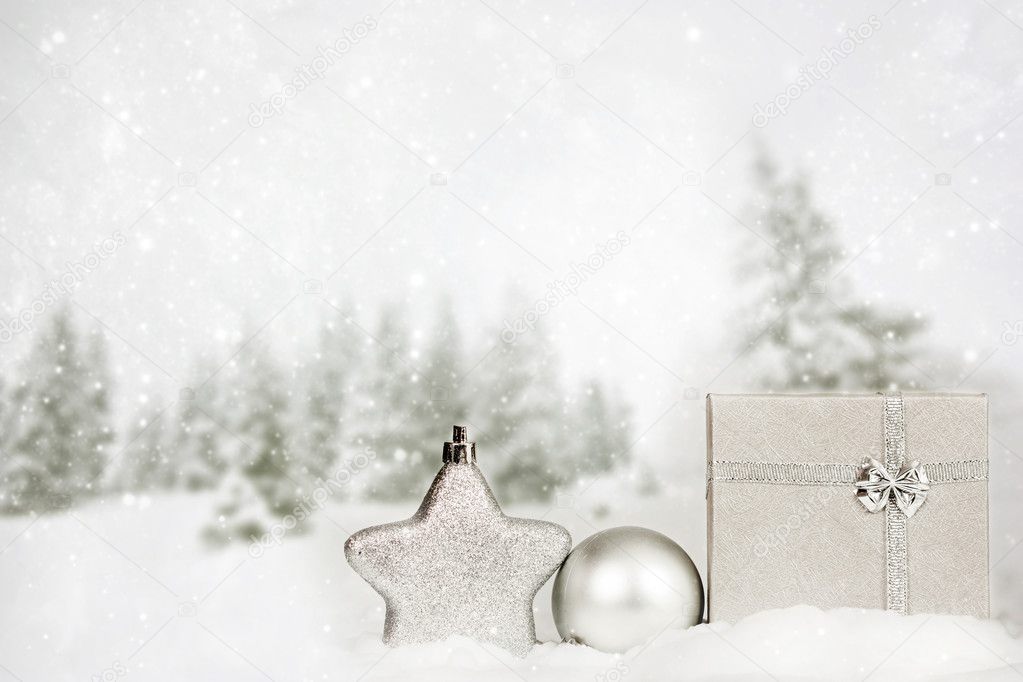 Christmas background with decorations