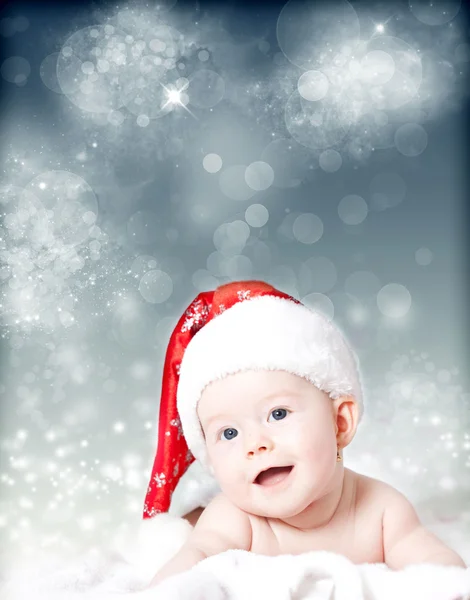 Baby with Santa hat — Stock Photo, Image