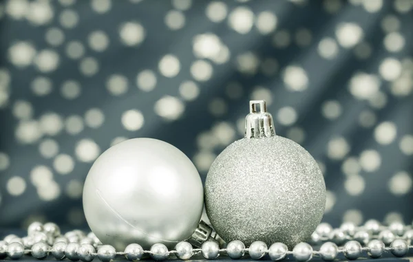 Silver Christmas balls — Stock Photo, Image