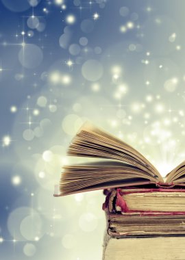 Christmas background with books clipart