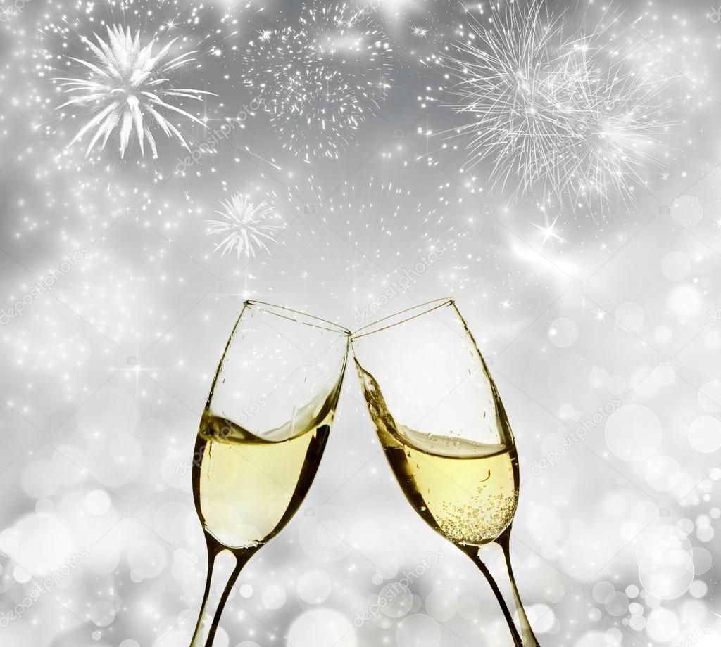 Holiday background with champagne