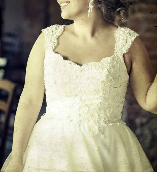 Bride in Old styled photo. — Stock Photo, Image