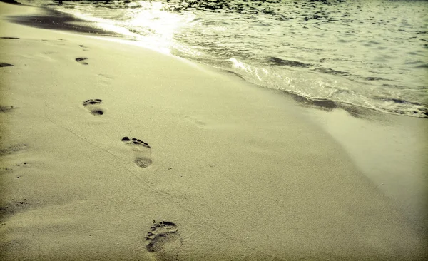 모래 속의 발자국 — 스톡 사진