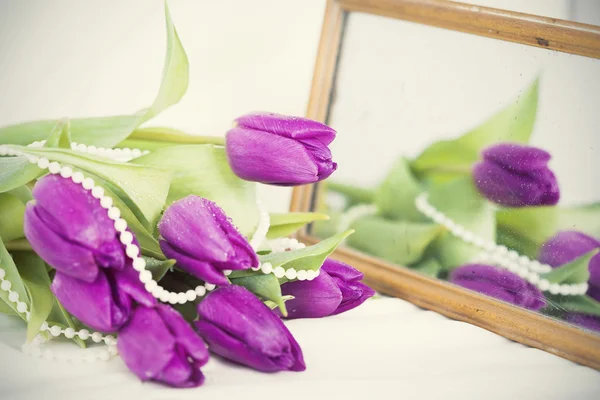 Beautiful purple tulips — Stock Photo, Image
