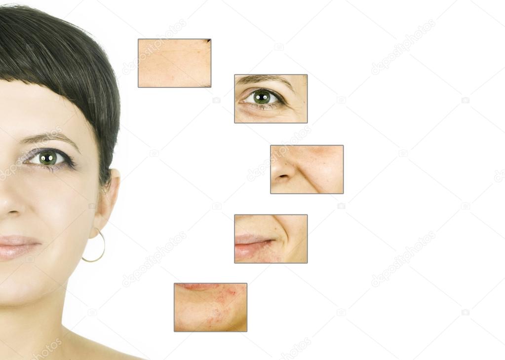Beauty concept on womens isolated face