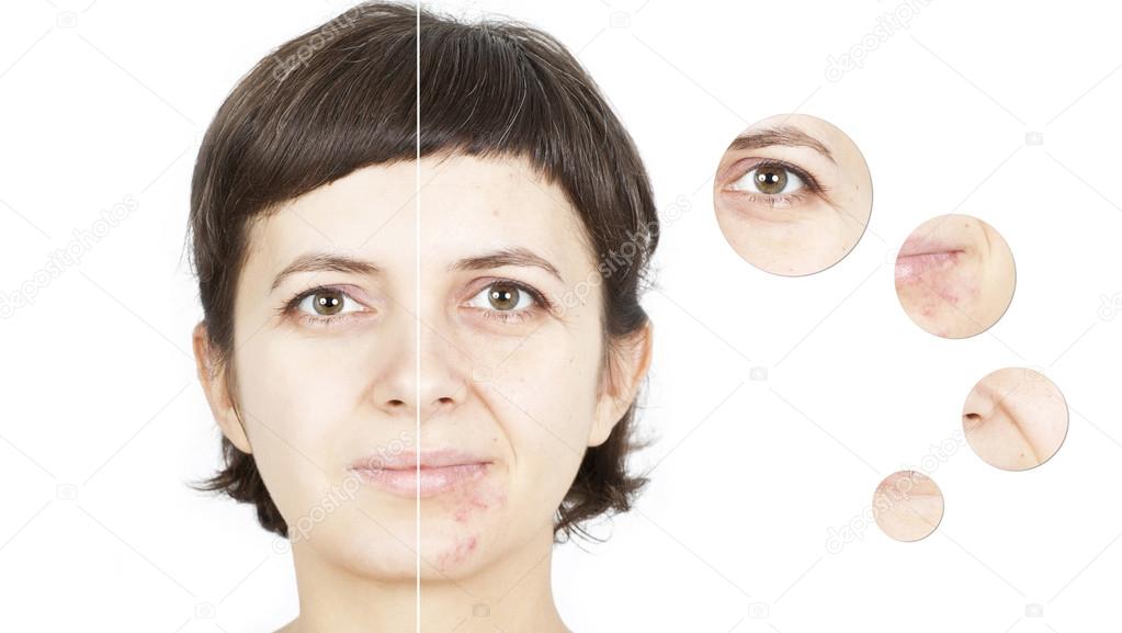 Beauty concept on womens isolated face