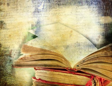 Vintage background with old books clipart