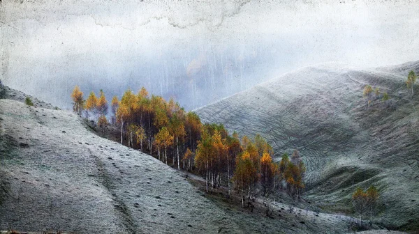 Herfstochtend in de bergen — Stockfoto