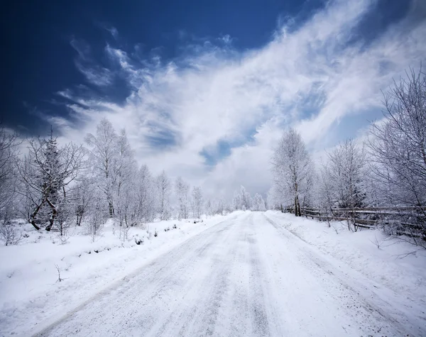 Ścieżka śnieg — Zdjęcie stockowe