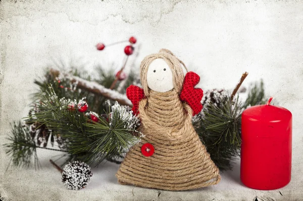 Рождественское украшение с ручной работы ангела — стоковое фото