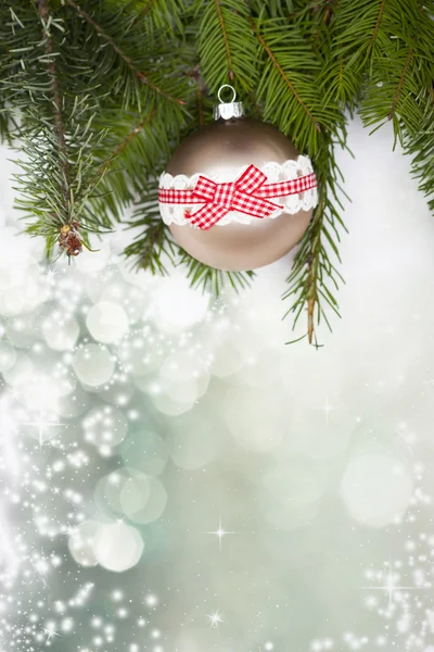 Holiday background with red Christmas balls — Stock Photo, Image