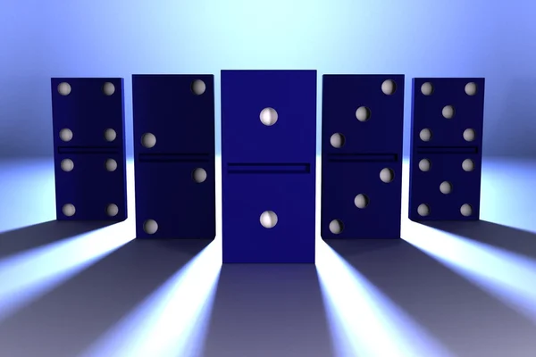 Blue domino — Stock Photo, Image