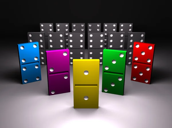 Barevné domino Stock Snímky
