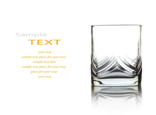 Empty glass for whiskey over white background — Stock Photo, Image