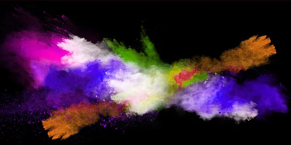 Launched colorful powder. — Stock Photo, Image