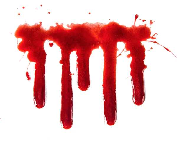 Manchas de sangue espalhadas no fundo branco — Fotografia de Stock