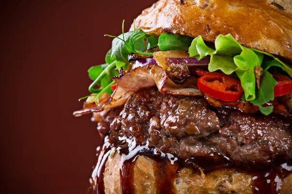 Primo piano di hamburger fatti in casa — Foto Stock