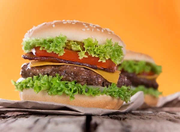 Närbild av hemlagade hamburgare — Stockfoto