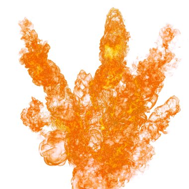 Beyaz arkaplanda yangın alevleri