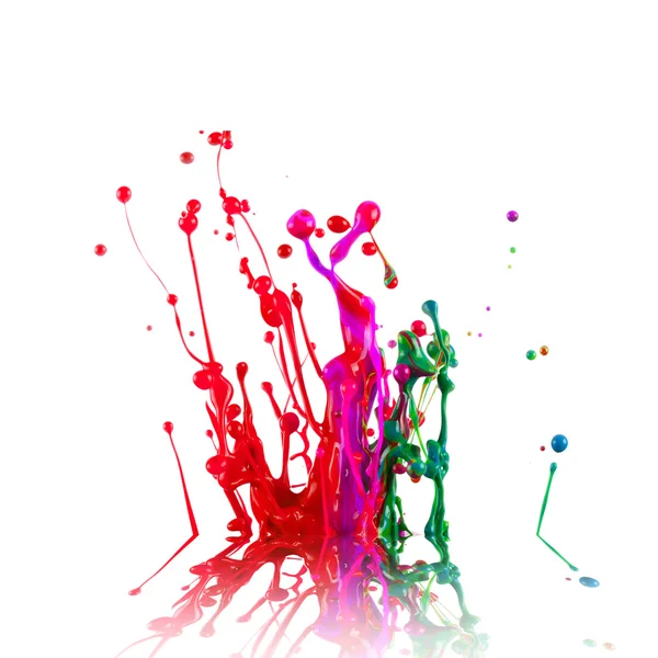 Pintura colorida salpicando — Fotografia de Stock