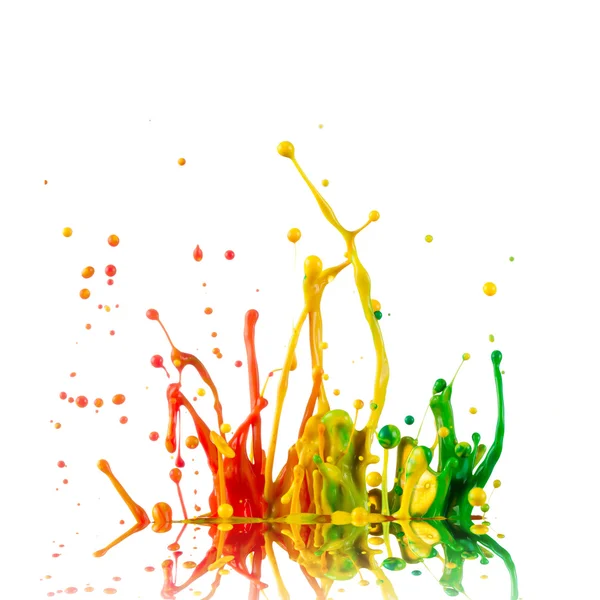 Colorful paint splashing — Stock Photo, Image