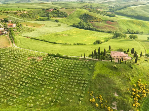 Paisaje de Toscana, colinas y prados, Toscana - Italia — Foto de Stock
