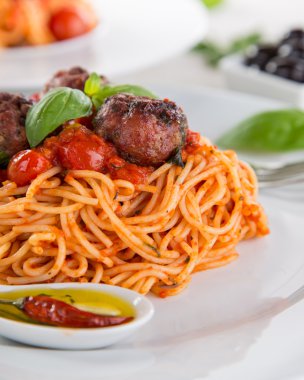 ayrıntı domates soslu spagetti.