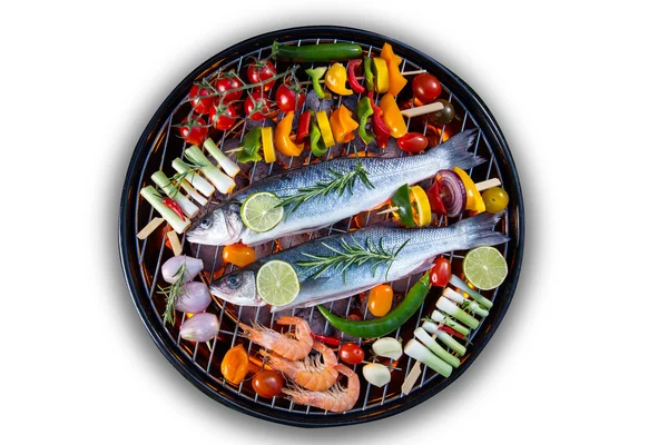 Barbecue grill aux poissons de mer . — Photo