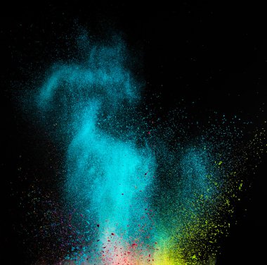 Renkli toz patlama hareket dondurmak.