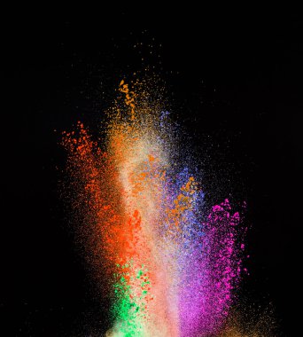 Renkli toz patlama hareket dondurmak.
